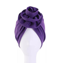 Load image into Gallery viewer, Turbans - Purple Flower Turban
